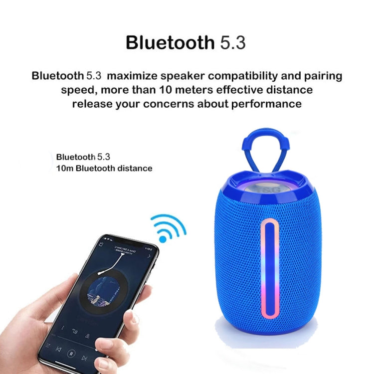 T&G TG653 TWS LED Mini Portable Wireless Stereo Sound Outdoor Speaker(Blue) - Mini Speaker by T&G | Online Shopping South Africa | PMC Jewellery