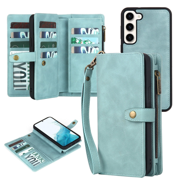 For Samsung Galaxy A70 Zipper Wallet Magnetic Detachable Leather Phone Case(Blue) - free shipping - PMC TechLife - Order now!