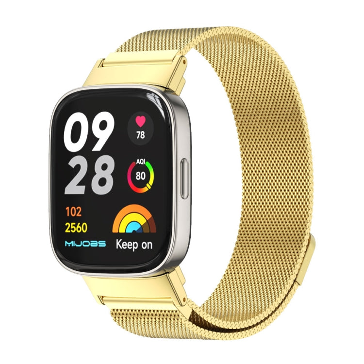 For Redmi Watch 3 Mijobs Milan Magnetic Metal Watch Band(Gold) - Watch Bands by MIJOBS | Online Shopping South Africa | PMC Jewellery | Buy Now Pay Later Mobicred