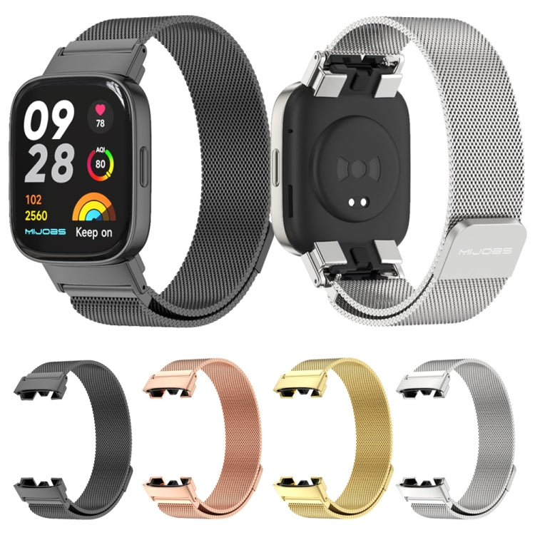 For Redmi Watch 3 Mijobs Milan Magnetic Metal Watch Band(Gold) - Watch Bands by MIJOBS | Online Shopping South Africa | PMC Jewellery | Buy Now Pay Later Mobicred