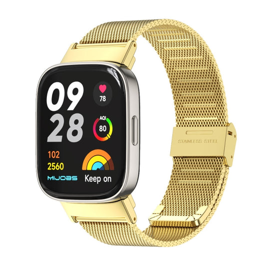 For Redmi Watch 3 Mijobs Milan Buckle Metal Watch Band(Gold) - Watch Bands by MIJOBS | Online Shopping South Africa | PMC Jewellery | Buy Now Pay Later Mobicred