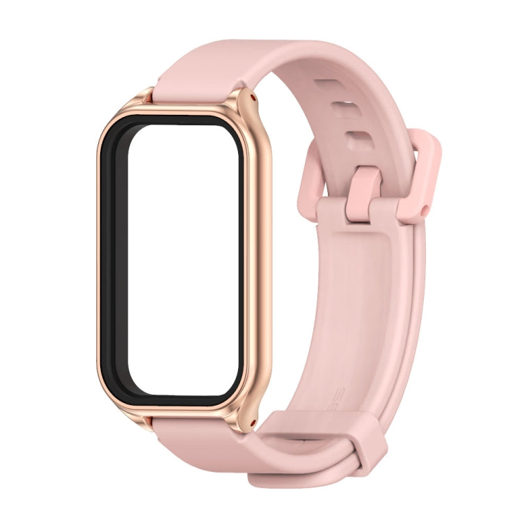 For Redmi Band 2 Mijobs Metal Shell Silicone Watch Band(Pink Rose Gold) -  by MIJOBS | Online Shopping South Africa | PMC Jewellery