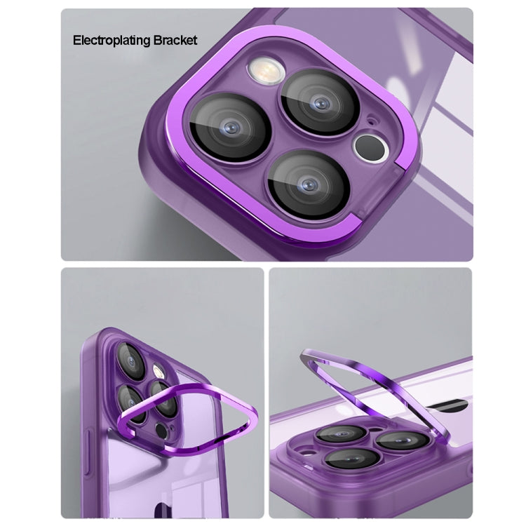 For iPhone 14 Plus Invisible Lens Bracket Matte Transparent Phone Case(Silver) - iPhone 14 Plus Cases by PMC TechLife | Online Shopping South Africa | PMC TechLife