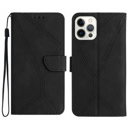 For iPhone 13 Pro Max Stitching Embossed Leather Phone Case(Black) - iPhone 13 Pro Max Cases by PMC Jewellery | Online Shopping South Africa | PMC Jewellery