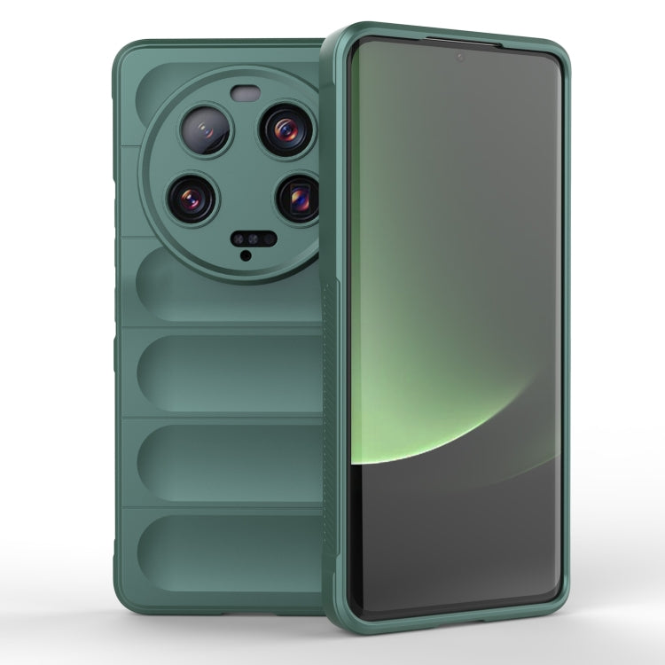 For Xiaomi 13 Ultra Magic Shield TPU + Flannel Phone Case(Dark Green) - 13 Ultra Cases by PMC Jewellery | Online Shopping South Africa | PMC Jewellery