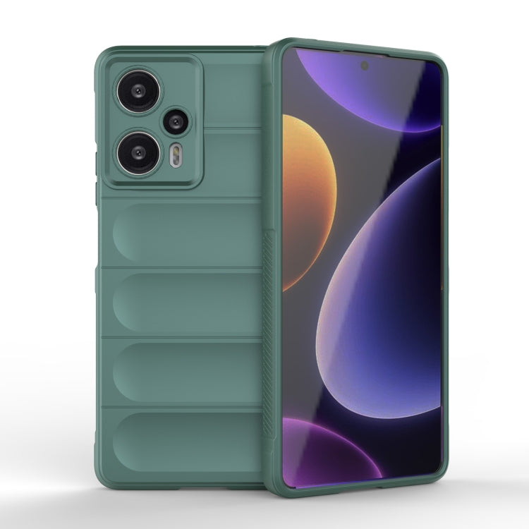 For Xiaomi Redmi Note 12 Turbo Magic Shield TPU + Flannel Phone Case(Dark Green) - Xiaomi Cases by PMC Jewellery | Online Shopping South Africa | PMC Jewellery