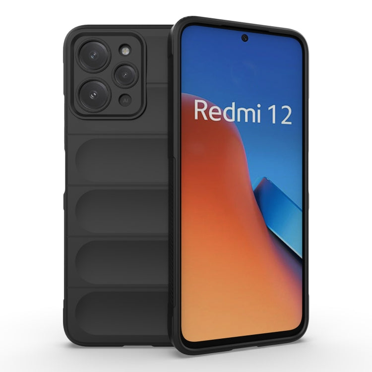 For Xiaomi Redmi 12 4G Magic Shield TPU + Flannel Phone Case(Black) - free shipping - PMC TechLife - Order now!