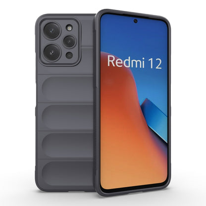 For Xiaomi Redmi 12 4G Magic Shield TPU + Flannel Phone Case(Dark Grey) - Xiaomi Cases by PMC Jewellery | Online Shopping South Africa | PMC Jewellery