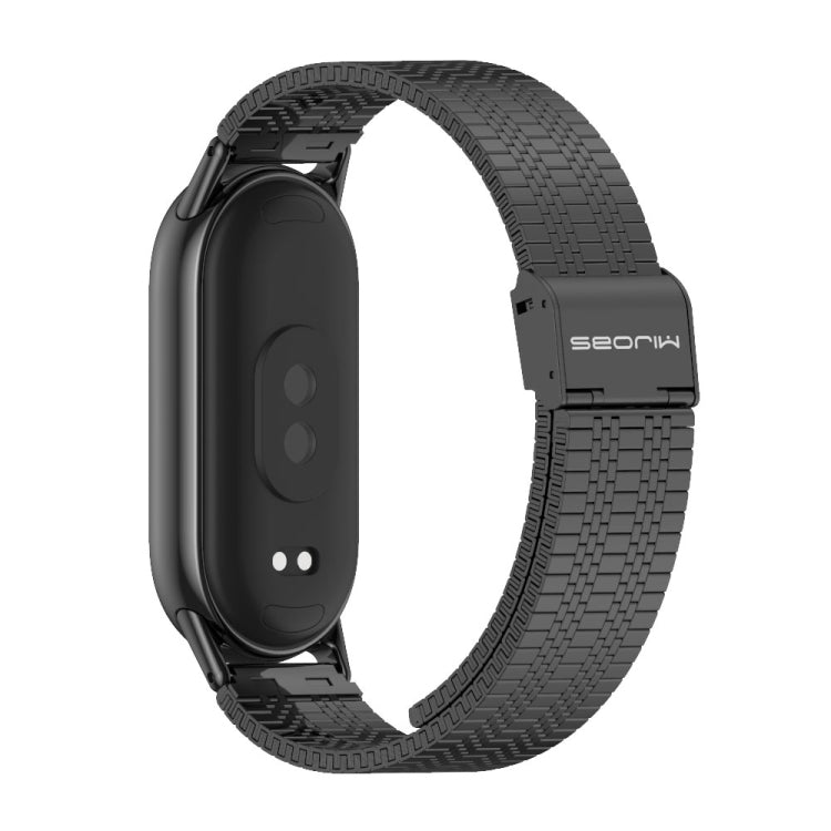 For Xiaomi Mi Band 8 / 9 / 9 NFC Mijobs Stainless Steel Metal Watch Band(Black) - Watch Bands by MIJOBS | Online Shopping South Africa | PMC Jewellery | Buy Now Pay Later Mobicred