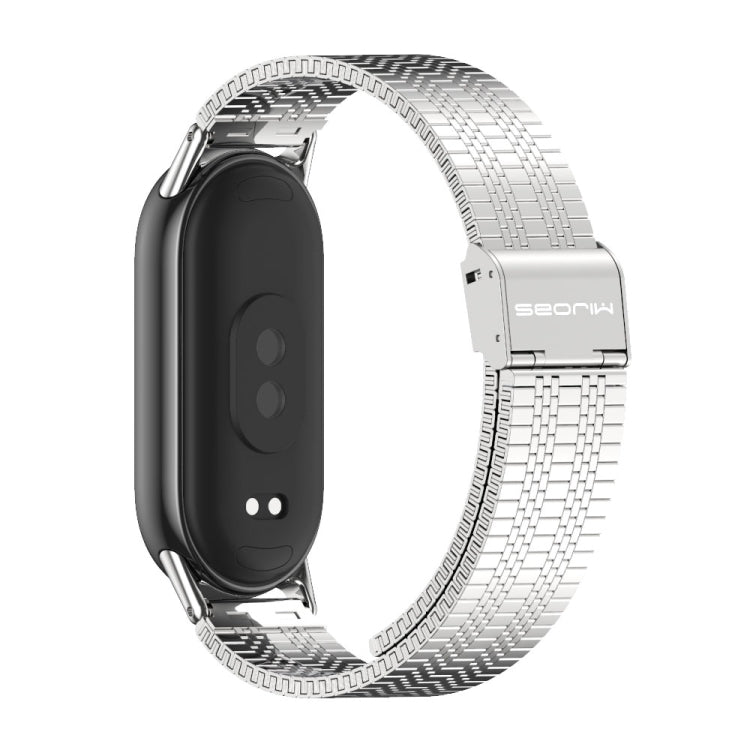 For Xiaomi Mi Band 8 Mijobs Stainless Steel Replacement Watch Band(Silver) -  by MIJOBS | Online Shopping South Africa | PMC Jewellery