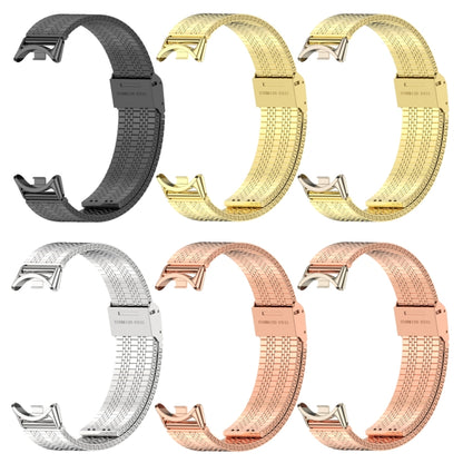 For Xiaomi Mi Band 8 Mijobs Stainless Steel Replacement Watch Band(Rose Gold+Light Gold) -  by MIJOBS | Online Shopping South Africa | PMC Jewellery