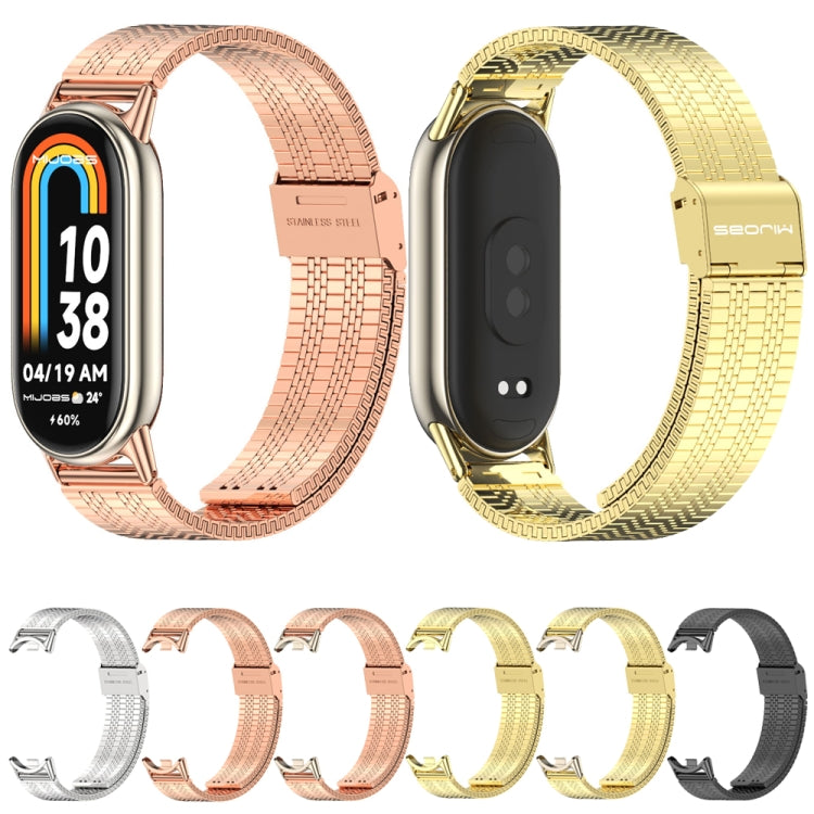For Xiaomi Mi Band 8 Mijobs Stainless Steel Replacement Watch Band(Gold+Light Gold) -  by MIJOBS | Online Shopping South Africa | PMC Jewellery