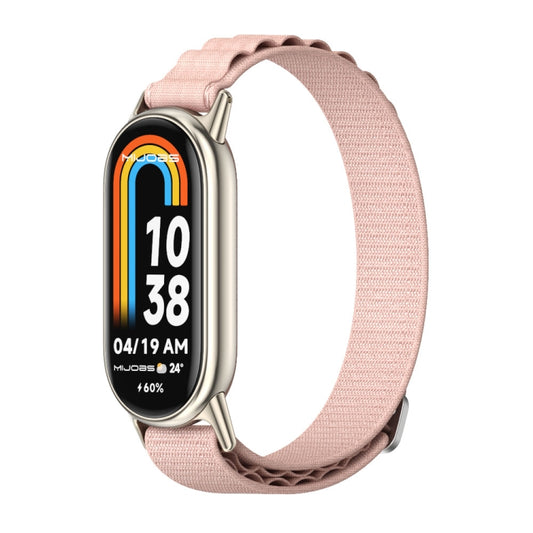 For Xiaomi Mi Band 8 Mijobs Nylon Breathable Watch Band(Pink Light Gold) -  by MIJOBS | Online Shopping South Africa | PMC Jewellery