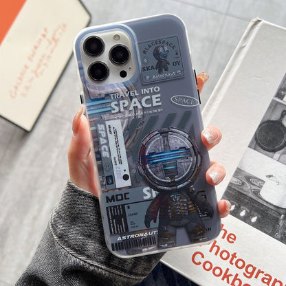 For iPhone 14 Dual-side IMD Astronaut Frosted Phone Case(Blue Grey) - iPhone 14 Cases by PMC Jewellery | Online Shopping South Africa | PMC Jewellery