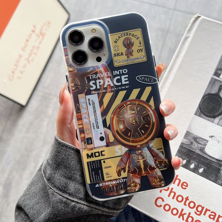 For iPhone 14 Plus Dual-side IMD Astronaut Frosted Phone Case(Black Gold) - iPhone 14 Plus Cases by PMC Jewellery | Online Shopping South Africa | PMC Jewellery