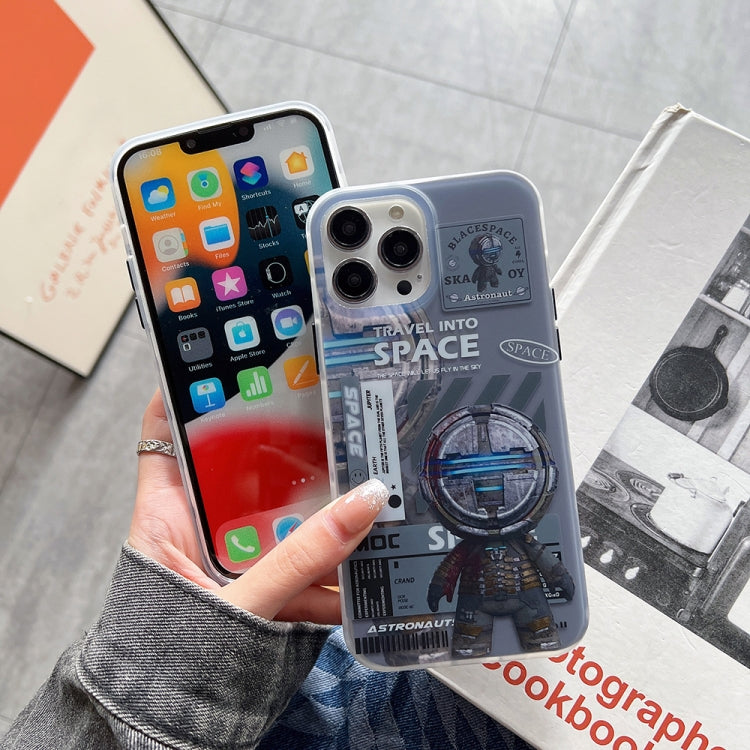 For iPhone 14 Pro Dual-side IMD Astronaut Frosted Phone Case(Black Gold) - iPhone 14 Pro Cases by PMC Jewellery | Online Shopping South Africa | PMC Jewellery