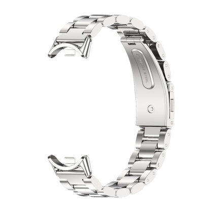 For Xiaomi Mi Band 8 / 9 / 9 NFC Mijobs Three Bead Stainless Steel Watch Band(Silver) - Watch Bands by MIJOBS | Online Shopping South Africa | PMC Jewellery | Buy Now Pay Later Mobicred