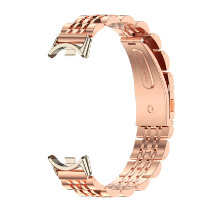 For Xiaomi Mi Band 8 Mijobs Seven Bead Stainless Steel Watch Band(Rose Gold+Light Gold) -  by MIJOBS | Online Shopping South Africa | PMC Jewellery