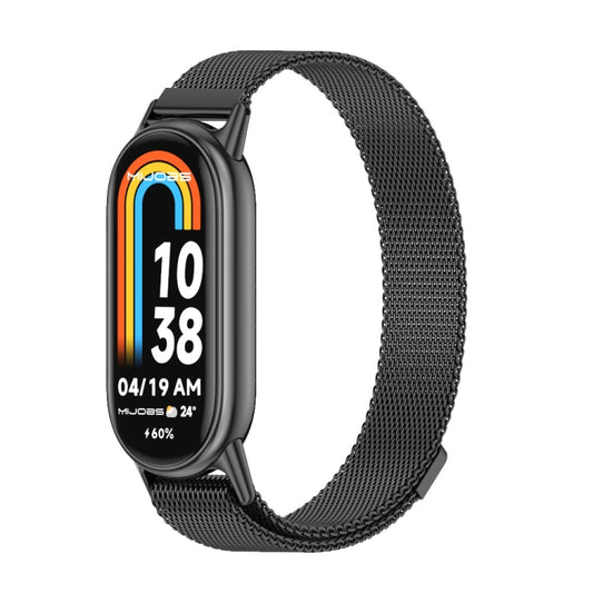 For Xiaomi Mi Band 8 Mijobs Milan Magnetic Metal Stainless Steel Watch Band(Black) -  by MIJOBS | Online Shopping South Africa | PMC Jewellery