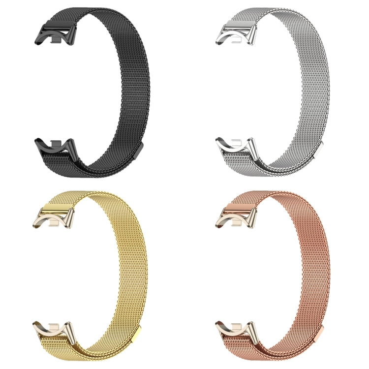 For Xiaomi Mi Band 8 / 9 / 9 NFC Mijobs Milan Magnetic Metal Stainless Steel Watch Band(Rose Gold+Light Gold) - Watch Bands by MIJOBS | Online Shopping South Africa | PMC Jewellery | Buy Now Pay Later Mobicred