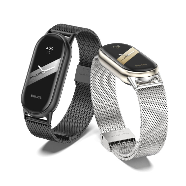 For Xiaomi Mi Band 8 Mijobs Milan Buckle Metal Stainless Steel Watch Band(Silver) -  by PMC Jewellery | Online Shopping South Africa | PMC Jewellery