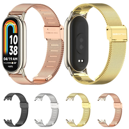 For Xiaomi Mi Band 8 Mijobs Milan Buckle Metal Stainless Steel Watch Band(Black) -  by PMC Jewellery | Online Shopping South Africa | PMC Jewellery