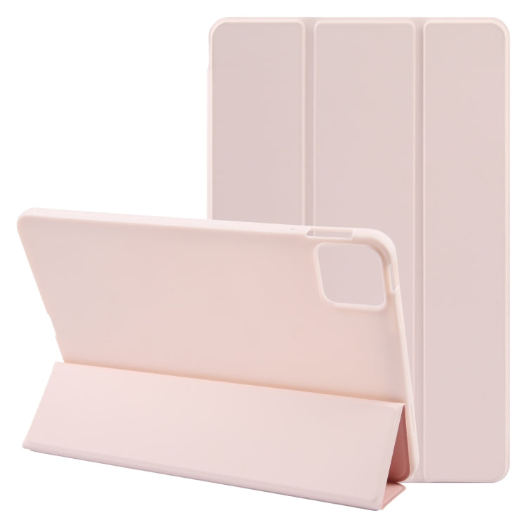 For Xiaomi Pad 6 / Pad 6 Pro Three-fold Holder Flip Tablet Leather Case(Light Pink) -  by PMC Jewellery | Online Shopping South Africa | PMC Jewellery