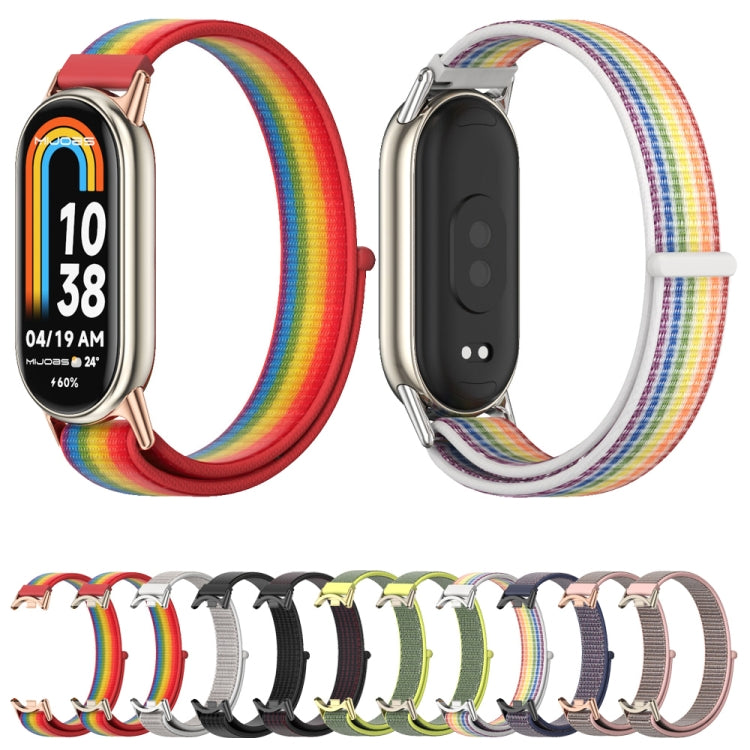 For Xiaomi Mi Band 8 / 9 / 9 NFC Mijobs Breathable Nylon Loop Watch Band(Bright Yellow Light Gold) - Watch Bands by MIJOBS | Online Shopping South Africa | PMC TechLife | Buy Now Pay Later Mobicred