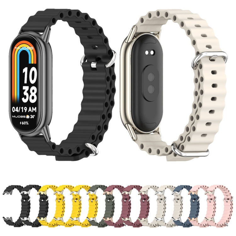 For Xiaomi Mi Band 8 Mijobs Marine Silicone Breathable Watch Band(Pink Light Gold) -  by MIJOBS | Online Shopping South Africa | PMC Jewellery