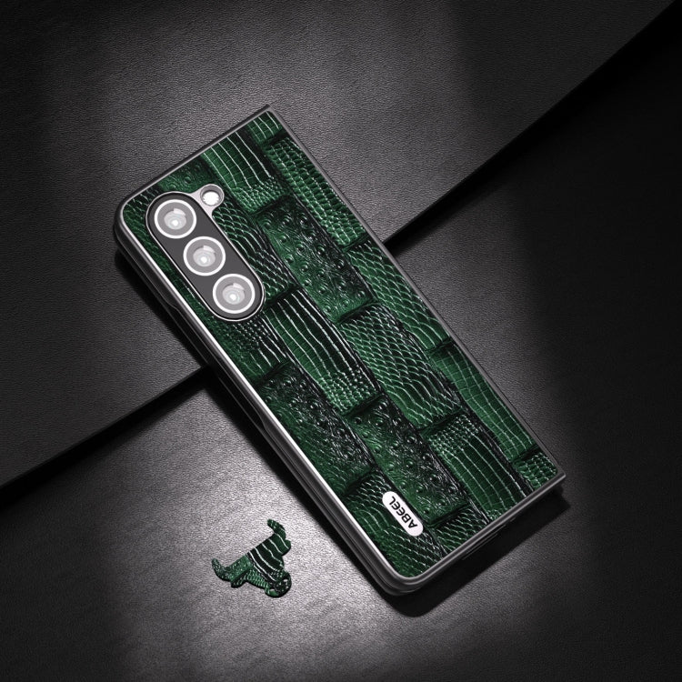 For Samsung Galaxy Z Fold5 ABEEL Genuine Leather Mahjong Texture Series Phone Case(Green) - free shipping - PMC TechLife - Order now!