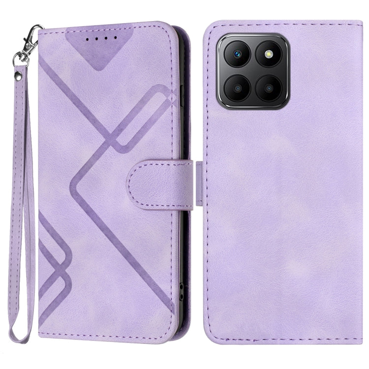 For Honor 70 Lite Line Pattern Skin Feel Leather Phone Case(Light Purple) - Honor Cases by PMC Jewellery | Online Shopping South Africa | PMC Jewellery