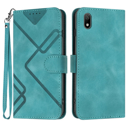 For Honor 8S Line Pattern Skin Feel Leather Phone Case(Light Blue) - Honor Cases by PMC Jewellery | Online Shopping South Africa | PMC Jewellery