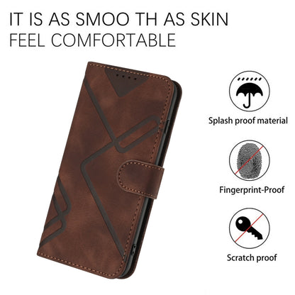 For Honor X8 4G/X30i/Play6T Pro Line Pattern Skin Feel Leather Phone Case(Coffee) - Honor Cases by PMC Jewellery | Online Shopping South Africa | PMC Jewellery