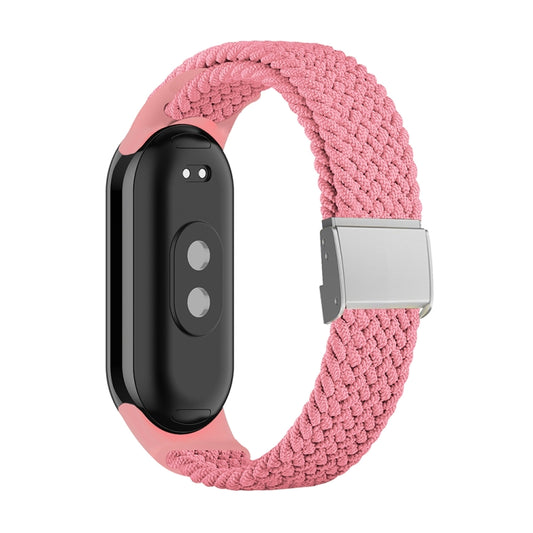 For Xiaomi Mi Band 8 Adjustable Nylon Braided Steel Buckle Watch Band(Pink) -  by PMC Jewellery | Online Shopping South Africa | PMC Jewellery