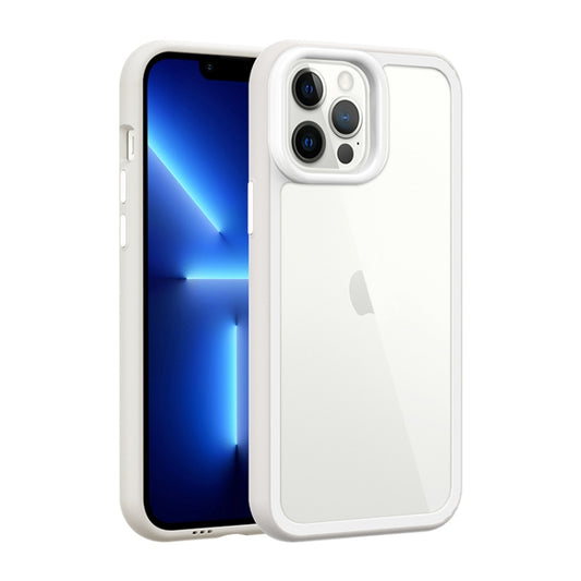 For iPhone 14 Color Frame 2 in 1 Hollow Cooling Phone Case(White) - iPhone 14 Cases by PMC Jewellery | Online Shopping South Africa | PMC Jewellery