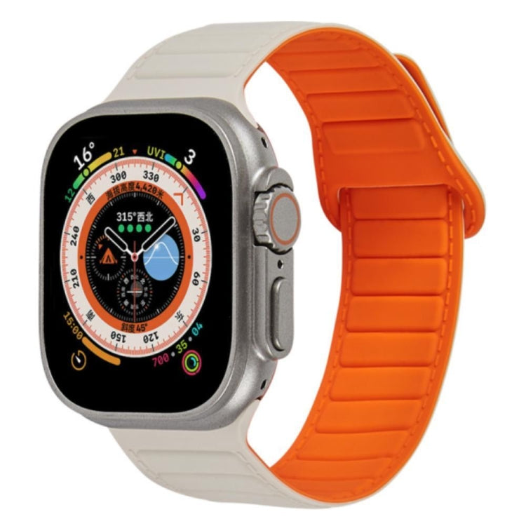 For Apple Watch Ultra 49mm Loop Magnetic Silicone Watch Band(Starlight Orange) - Watch Bands by PMC Jewellery | Online Shopping South Africa | PMC Jewellery