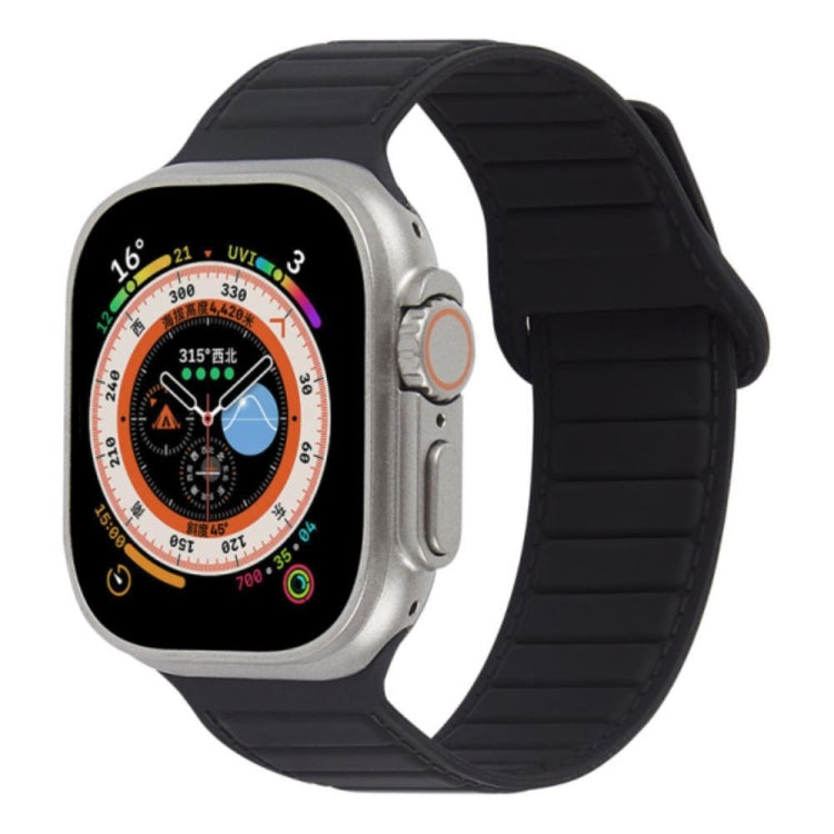 For Apple Watch SE 2022 44mm Loop Magnetic Silicone Watch Band(Black) - Watch Bands by PMC TechLife | Online Shopping South Africa | PMC TechLife