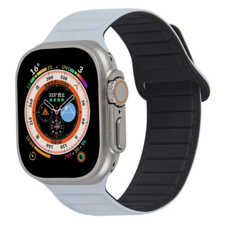 For Apple Watch 3 38mm Loop Magnetic Silicone Watch Band(Grey Black) - Watch Bands by PMC Jewellery | Online Shopping South Africa | PMC Jewellery