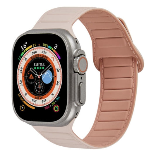 For Apple Watch 3 42mm Loop Magnetic Silicone Watch Band(Pink) - Watch Bands by PMC Jewellery | Online Shopping South Africa | PMC Jewellery