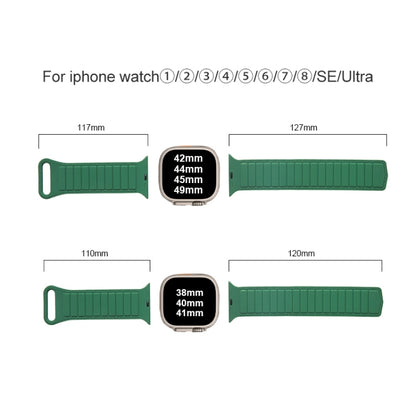 For Apple Watch 42mm Loop Magnetic Silicone Watch Band(Coffee Black) - Watch Bands by PMC Jewellery | Online Shopping South Africa | PMC Jewellery