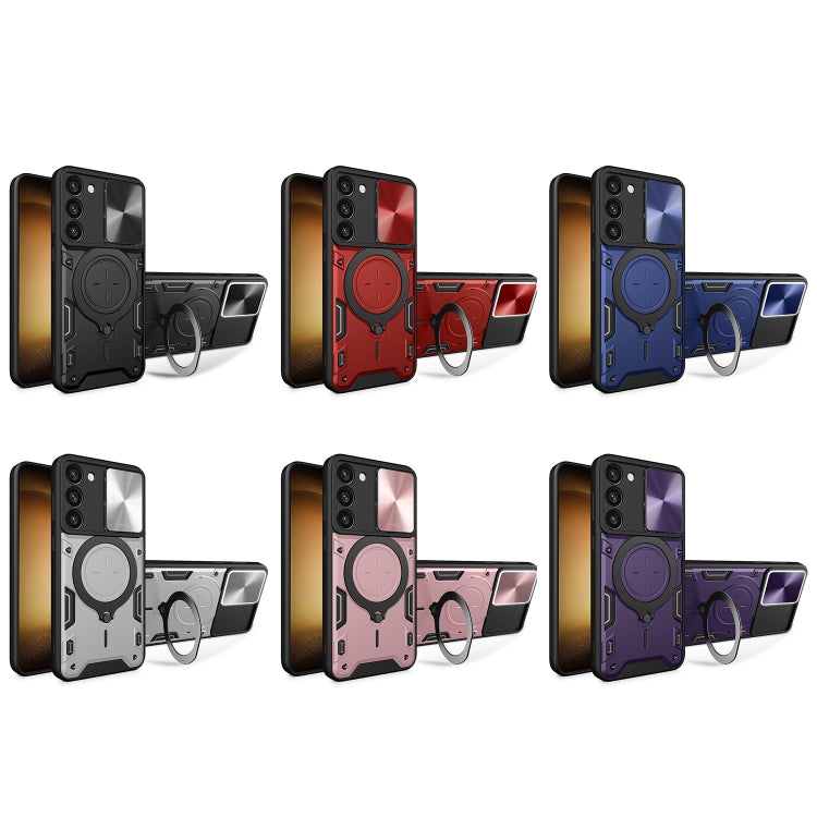 For Samsung Galaxy S23+ 5G CD Texture Sliding Camshield Magnetic Holder Phone Case(Red) - free shipping - PMC TechLife - Order now!