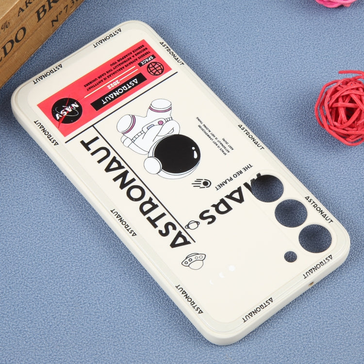 For Samsung Galaxy A51 Astronaut Pattern Silicone Straight Edge Phone Case(Mars Astronaut-White) - free shipping - PMC TechLife - Order now!
