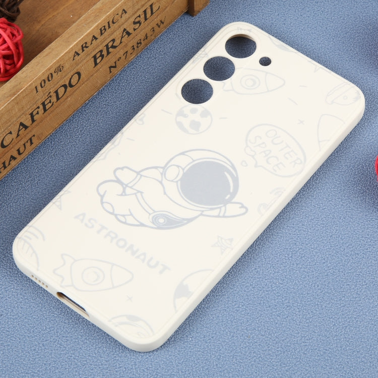 For Samsung Galaxy A51 Astronaut Pattern Silicone Straight Edge Phone Case(Flying Astronaut-White) - free shipping - PMC TechLife - Order now!
