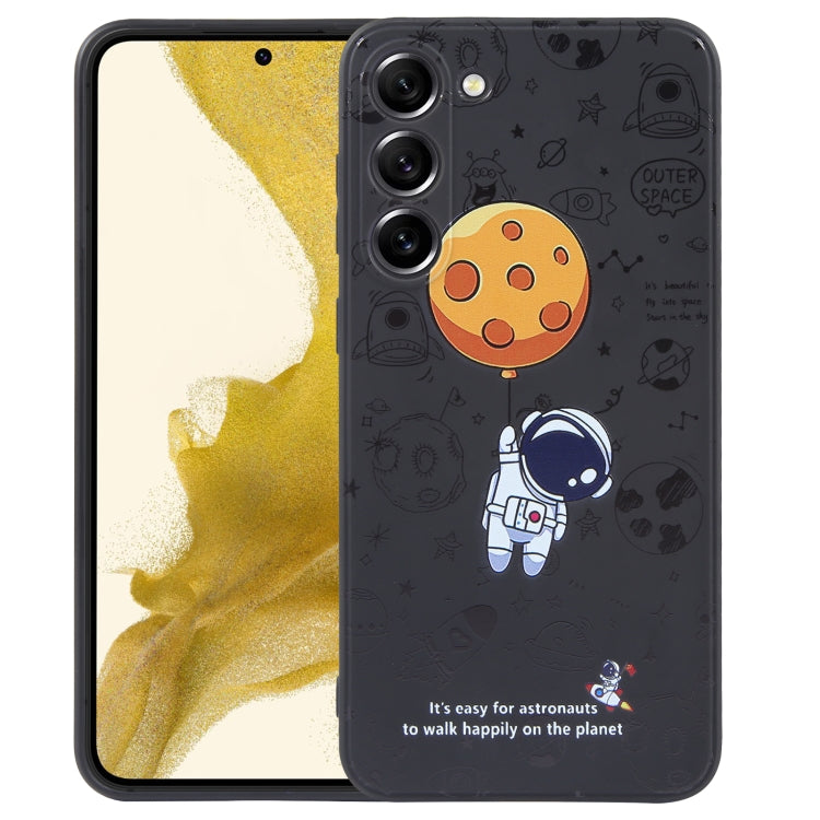 For Samsung Galaxy A32 4G Astronaut Pattern Silicone Straight Edge Phone Case(Planet Landing-Black) - free shipping - PMC TechLife - Order now!