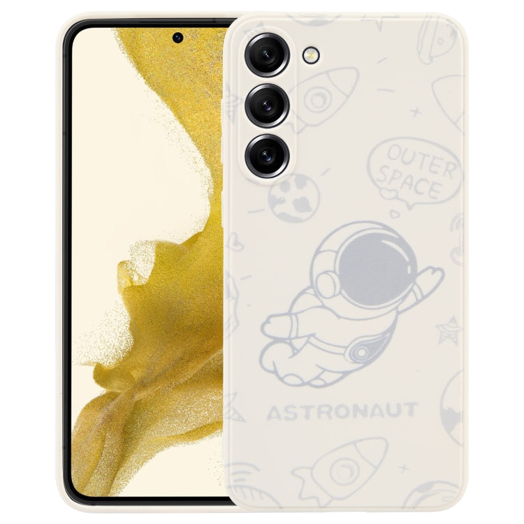 For Samsung Galaxy A22 4G Astronaut Pattern Silicone Straight Edge Phone Case(Flying Astronaut-White) - free shipping - PMC TechLife - Order now!