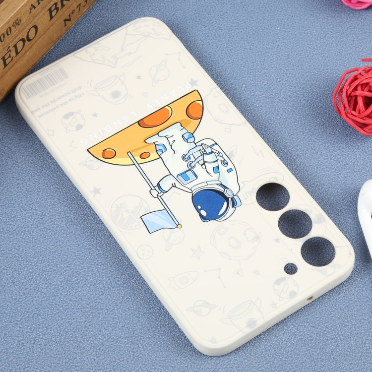 For Samsung Galaxy A20 / A30 Astronaut Pattern Silicone Straight Edge Phone Case(Planet Landing-White) - free shipping - PMC TechLife - Order now!