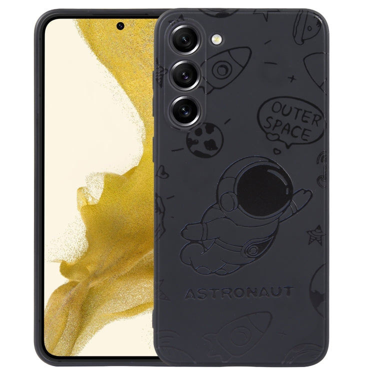 For Samsung Galaxy A12 Astronaut Pattern Silicone Straight Edge Phone Case(Flying Astronaut-Black) - free shipping - PMC TechLife - Order now!