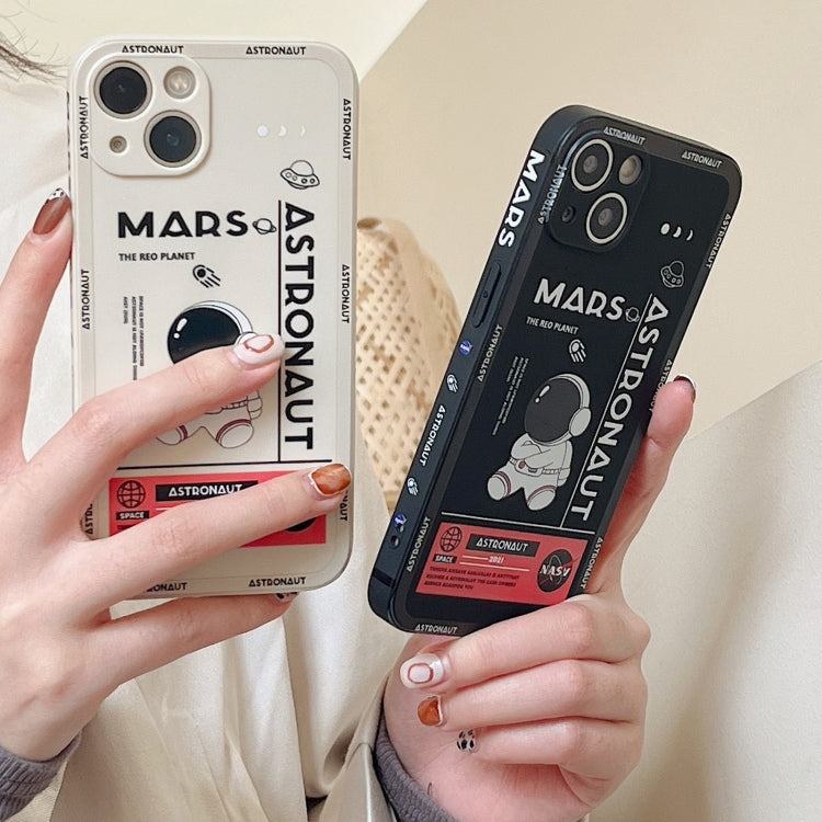 For Samsung Galaxy A22 4G Astronaut Pattern Silicone Straight Edge Phone Case(Flying Astronaut-White) - free shipping - PMC TechLife - Order now!
