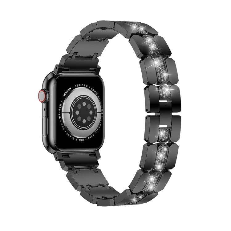 Diamond Metal Watch Band For Apple Watch Ultra 49mm(Black) - Watch Bands by PMC Jewellery | Online Shopping South Africa | PMC Jewellery