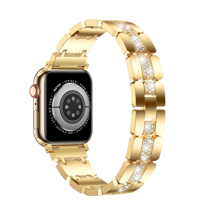 Diamond Metal Watch Band For Apple Watch Ultra 49mm(Gold) - Watch Bands by PMC Jewellery | Online Shopping South Africa | PMC Jewellery